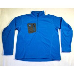 Eddie Bauer First Ascent Mens Large Blue 1/2 Zip Fleece Pullover Outdoors Hiking